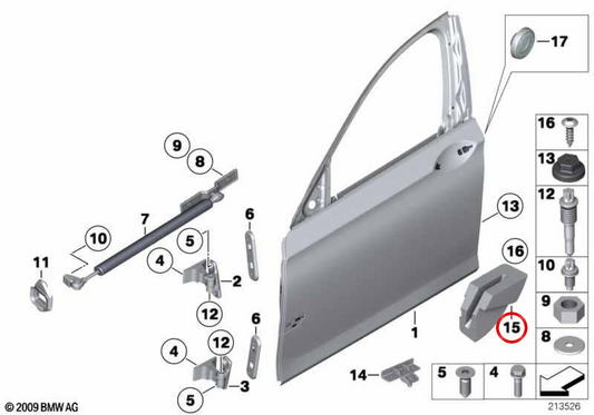 Porta anteriore sinistra della protezione interna OEM 51717195543 per BMW F01, F02, F04. BMW originale.