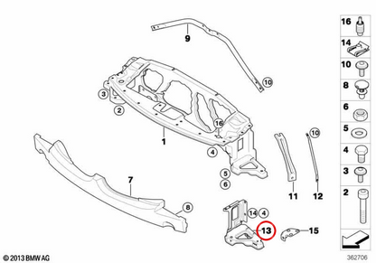 OEM Right Faro Support 51717197212 per BMW E85, E86. BMW originale.
