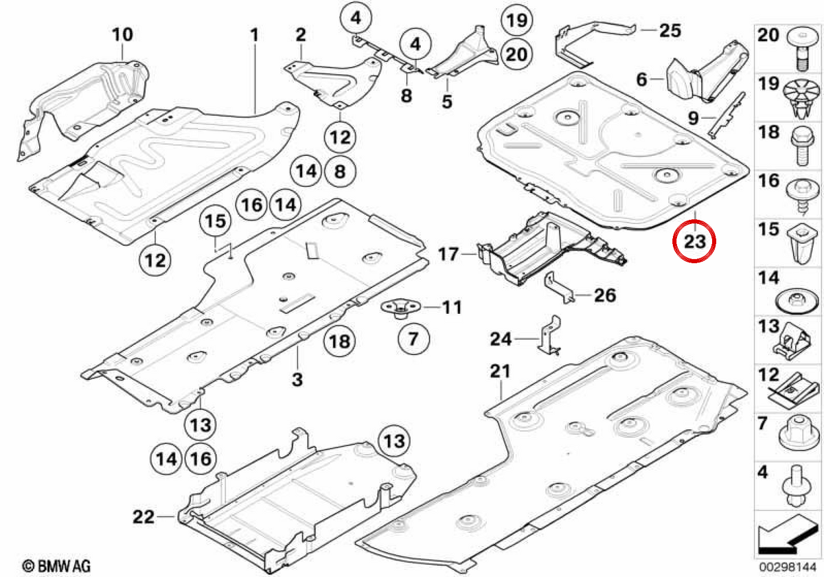 Embels Embels OEM 51717205801 per BMW E90, E91, E92, E93. BMW originale.