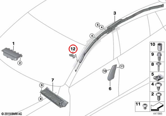 OEM 51717233565 Befestigungsunterstützung für BMW F06, F12, F13. Original BMW.