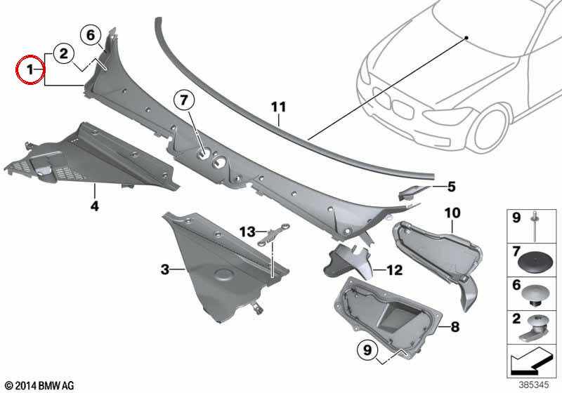 Front Deriabrishas OEM 51717240672 for BMW F20, F21, F22, F23, F87 m2 ... and more. Original BMW.