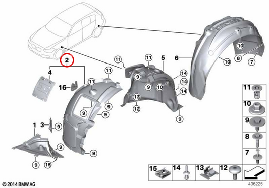 OEM avant droit OEM 51717260712 pour BMW F20, F21. BMW d'origine.