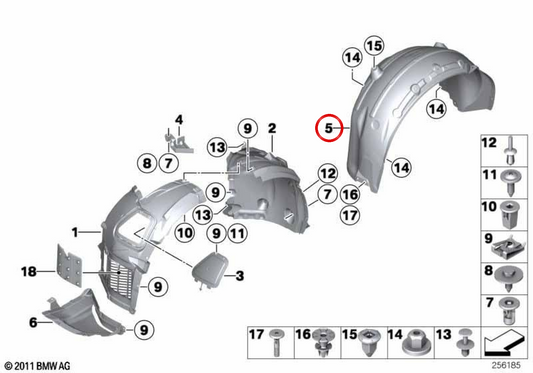 OM Hinterradpassage OEM 51717276183 für BMW F06. Original BMW.