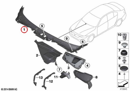 Capa de pára-brisa RHD para BMW Série 4 F32, F33, F36, F82, F83 (OEM 51717285921). BMW genuíno.