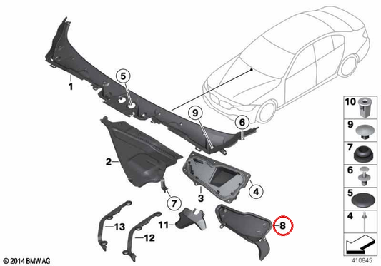 OEM 51717354546 Pueteanguas F36N. Original BMW.