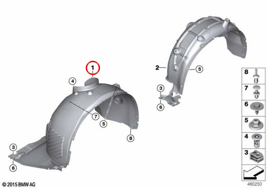 Innenbeschichtung rechter Vorderrad OEM 51717427918 für BMW F39. Original BMW.