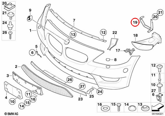 Support de gauche à gauche 51717837531 pour BMW Z4 {E85, E86}. Pièce BMW originale.