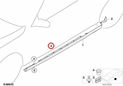 OEM 51717178900 Clip di fissaggio per BMW 3 E46, M3, M3 CSL (1999-2006). BMW originale.