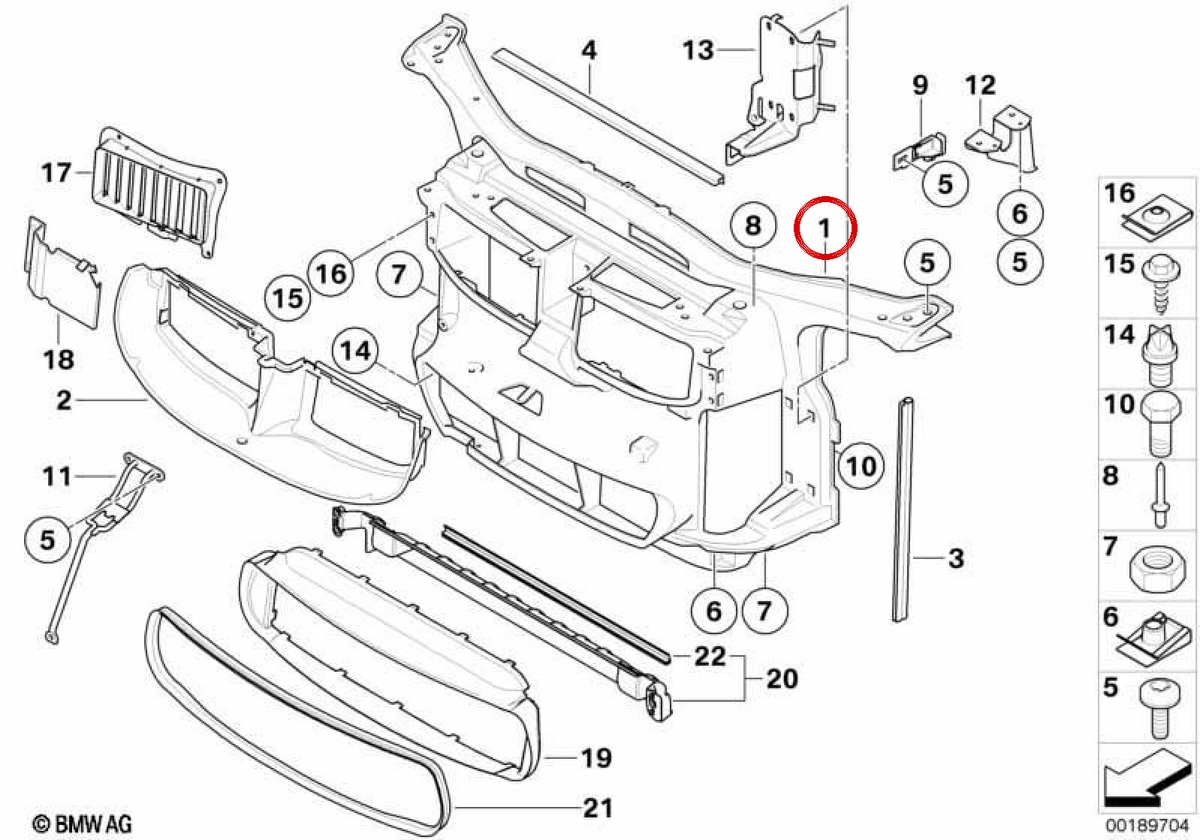 Soporte frontal OEM 51718046509 para BMW E92, E93. Original BMW.