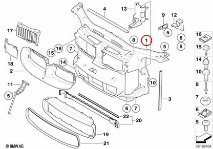 Soporte frontal OEM 51718046509 para BMW E92, E93. Original BMW.