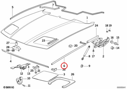 OM 51718108191 Left Capor Board for BMW E31. Original BMW.