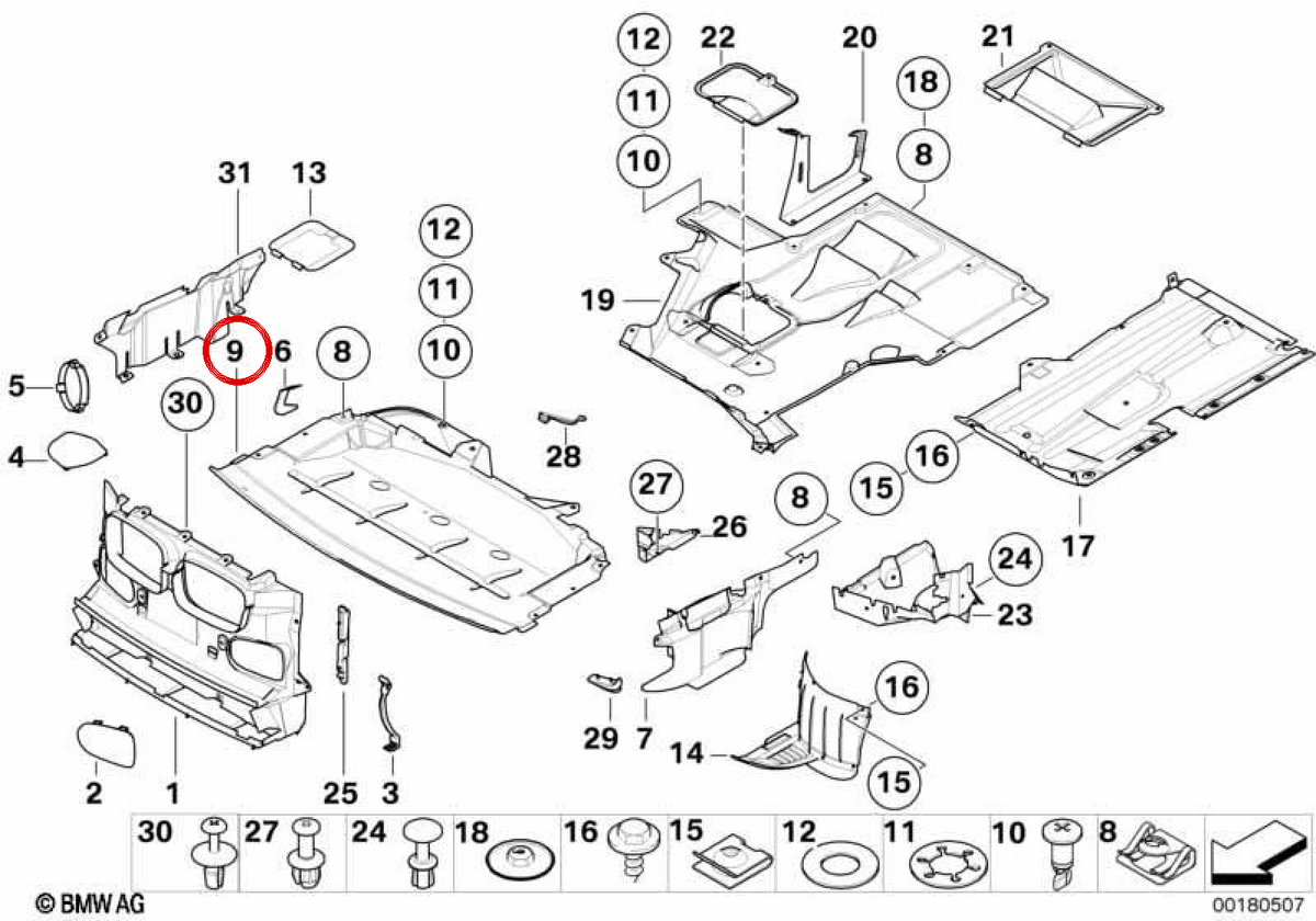 OEM 517159980 Frontabdeckung für BMW E39. Original BMW.