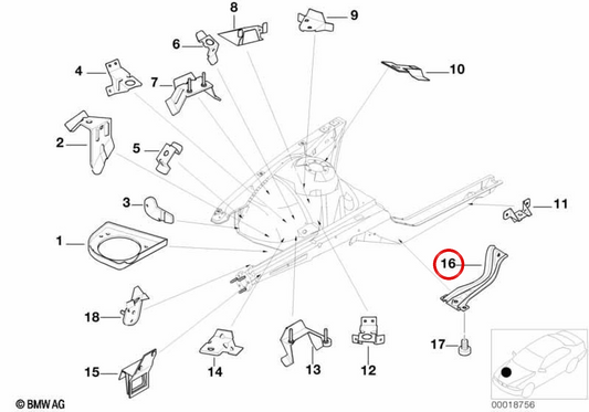 Protecteur Cabrecárter droit OEM 51718171526 pour BMW E38. BMW d'origine.