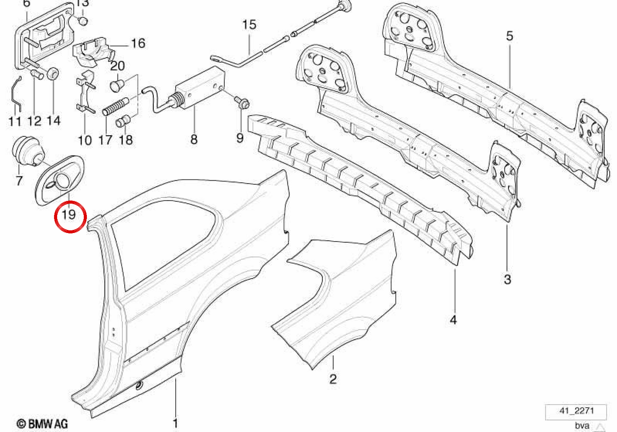 Sottoscrive OEM 51718189890 per BMW E36. BMW originale.