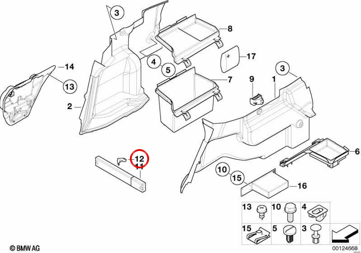CHIUSA CAPO OEM 51718215277 per BMW E46. BMW originale.