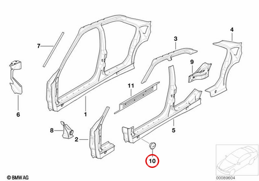 Plugue de vedação OEM 51718227694 para BMW E36. BMW genuíno.