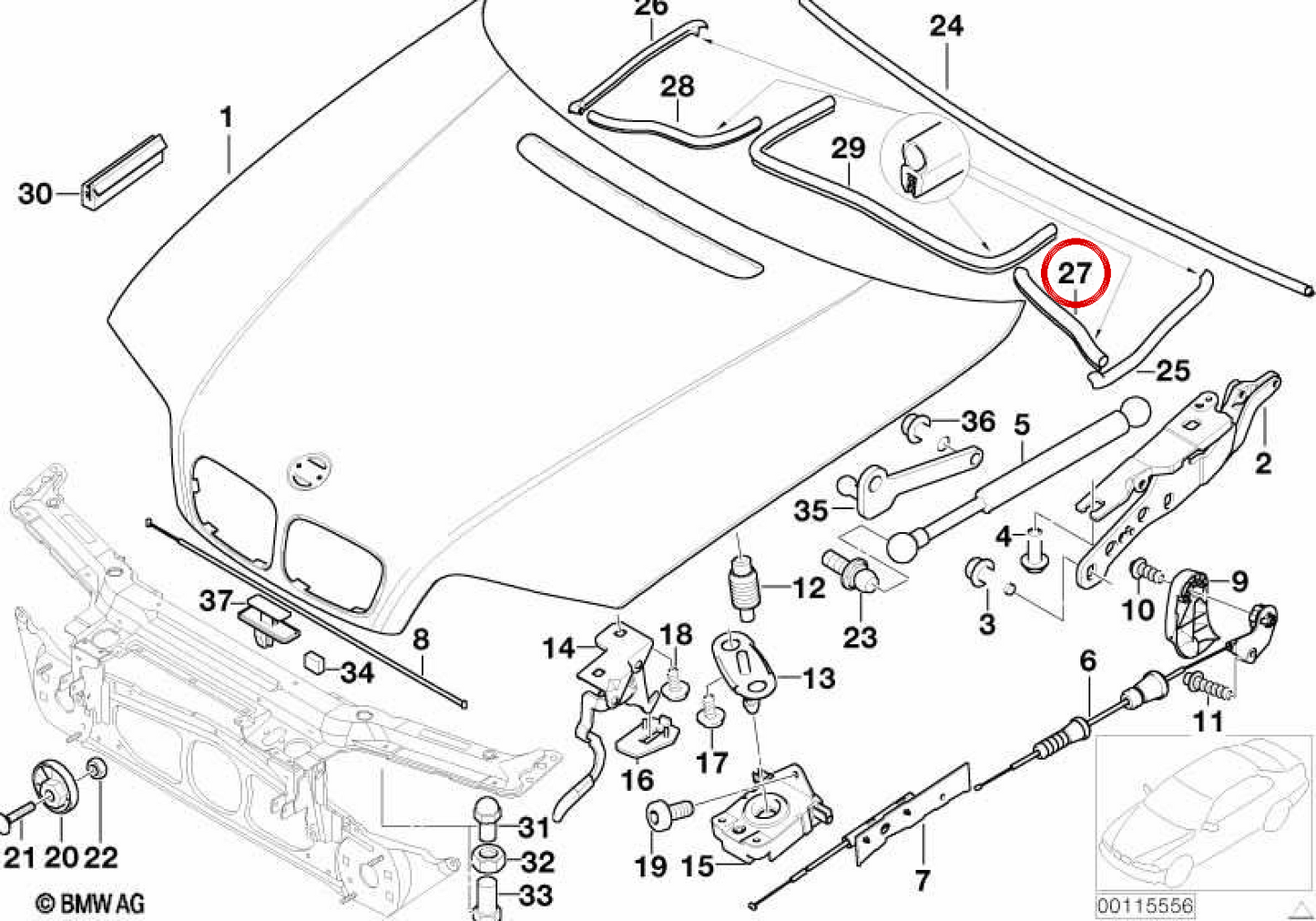 OEM 51718232085 Linksmotor Original BMW.