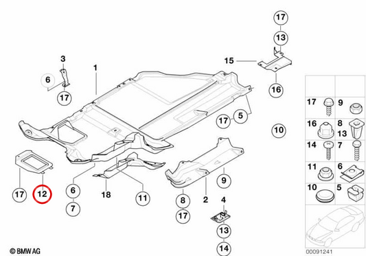 COBRECARTER COVER OEM 51718399307 FOR BMW E36, Z3. Original BMW.