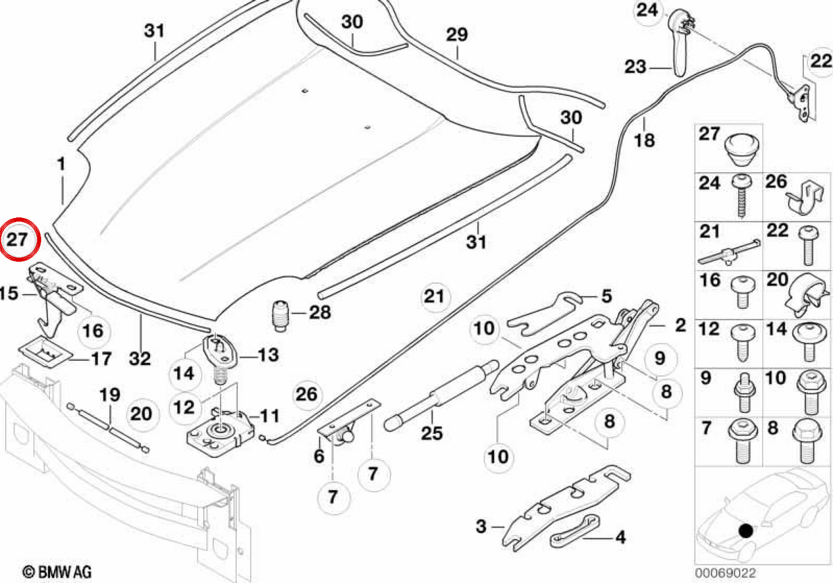 OEM 51718407016 Cap 65, E65, E65, E65, E65, E65, E65, E65 E66, G11, G12, G70, E84, U11, U12, F39, U10, E83, F25, F26, E53, E70, G18, E71, E72, G07