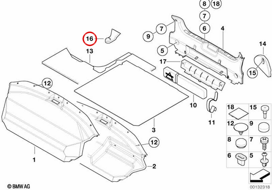 Amortecedor de borracha OEM 51718410388 para BMW E36, Z3. BMW genuíno.