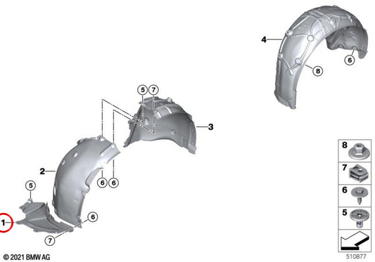 Linke SAFT -Finanzierungsabdeckung OEM 51718738043 für BMW G26. Original BMW.