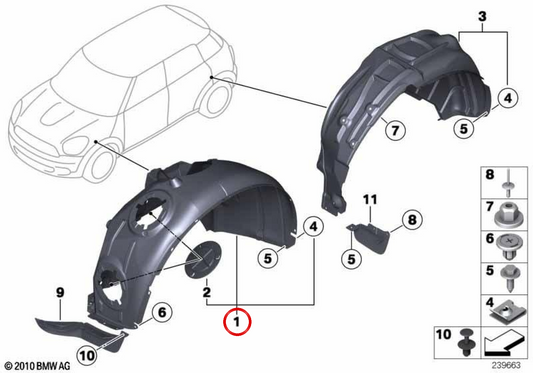 Enjoliveur de roue avant droit OEM 51719807832 pour MINI Countryman R60, Paceman R61. MINI d'origine.