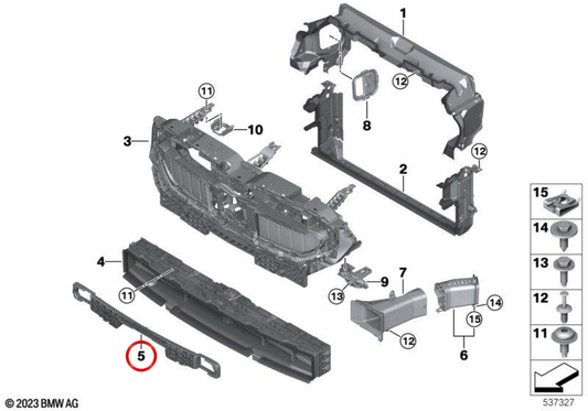 Butée pendulaire OEM 51745A3CF95 pour BMW Série 5 G60, G68, G61. Véritable BMW.