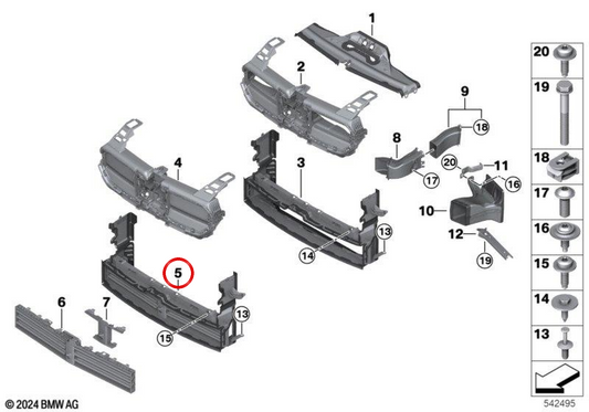 Steuerluftkanal für die untere Heckklappe OEM 51745A571A6 für BMW 1er (F70), 2er Gran Coupé (F74)... und mehr. Original BMW.