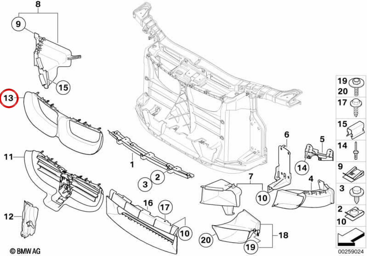 OEME Higher Air Conduct 51747189263 per BMW E81, E82, E87, E88. BMW originale.