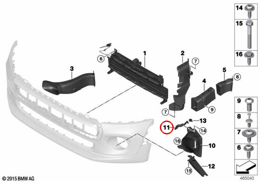 Zusätzlicher Kühlerträger oben links OEM 51747361920 für MINI F56, F56 LCI, Cabrio F57, Cabrio F57 LCI. Originaler MINI.