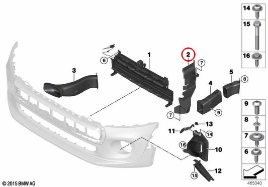 Guia de ar direito OEM 51747455614 para MINI Cabrio F57, Cooper, Cooper D. MINI original.