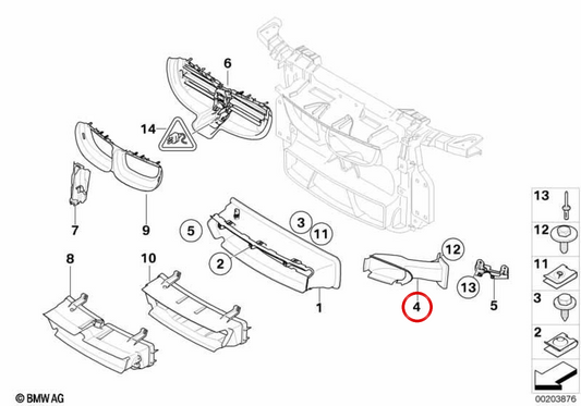 Conducto de aire para freno izquierdo OEM 51748046327 para BMW E82, E88. Original BMW.