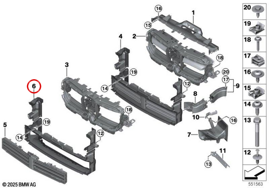 Niedrigere Luftkanal OEM 51749883601 für BMW U11. Original BMW.