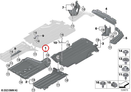 Zentraler OEM 5175A1F399 Zentraler Beschützer für BMW E46, G05. Original BMW.