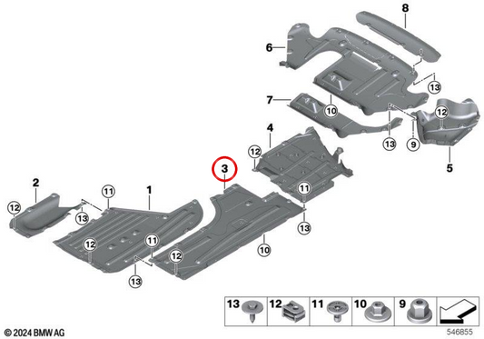 Garniture de soubassement latérale gauche OEM 51755A55F81 pour BMW Série 3 G20, G21. Véritable BMW.