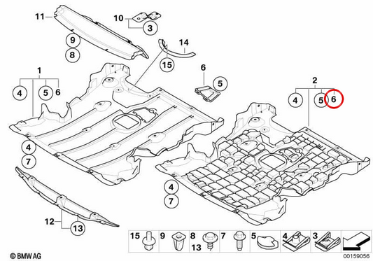 Tapa de cubrecárter OEM 51757163901 para BMW E81, E82, E87. Original BMW.