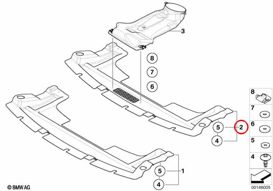 Front underbody panel for MINI Cooper S R53 and MINI Cabrio Cooper S R52 with automatic transmission OEM 51757201784. Original MINI.