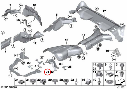 Tampa deslizante OEM 51757205621 para BMW E71. BMW genuíno.