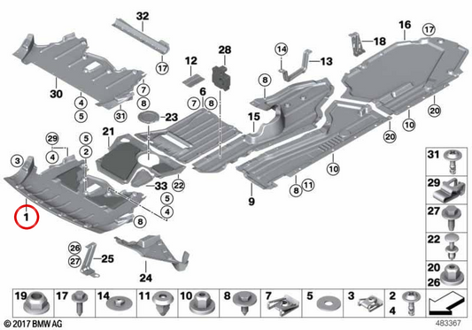 OEM 51757233967 Frontabdeckung für BMW E70. Original BMW.
