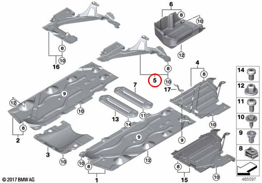 Sottoserbatoio destro OEM 51757290810 per MINI F56. MINI originale.