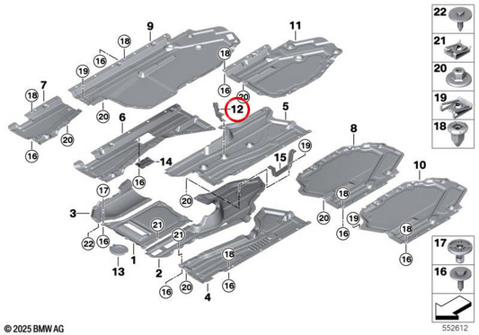 Escudo térmico OEM 51757430346 para BMW F15. BMW genuíno.