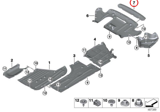 Difusor trasero OEM 51757439134 para BMW G20, G21, G28, G22, G23. Original BMW.