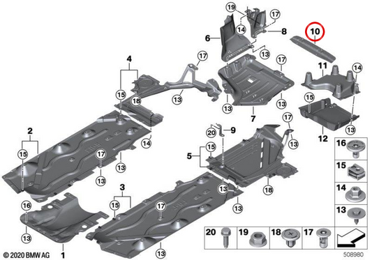 Acabamento inferior traseiro OEM 51757491249 para MINI Countryman F60, F60 LCI. MINI originais.