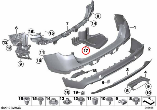Low protector with active carbon filter OEM 51758037814 for BMW E84. Original BMW.