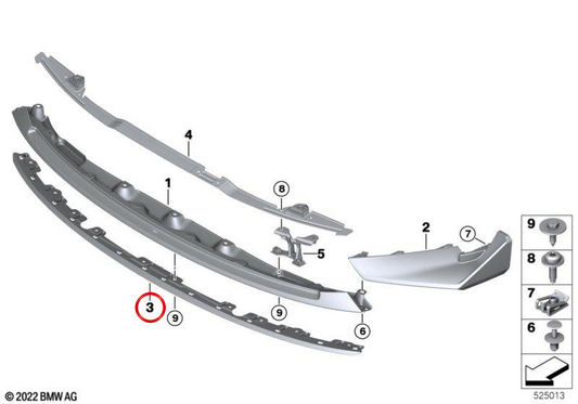 Labio delantero OEM 51758086350 para BMW G82. Original BMW.