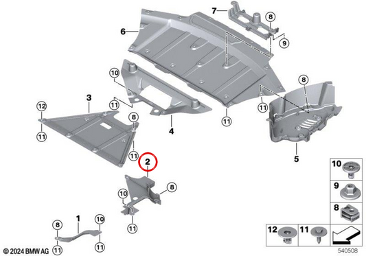OEM 51758738052 Estensione del tubo destro per BMW G26. BMW originale.