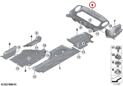 Diffusore posteriore OEM 51759498270 per BMW G70. BMW originale.