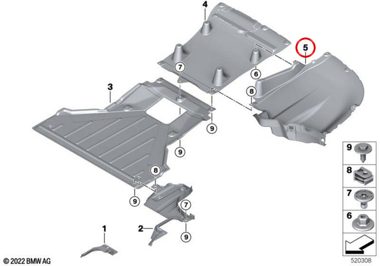 OEM 51759498304 Difusor traseiro direito para BMW G70. BMW genuíno.