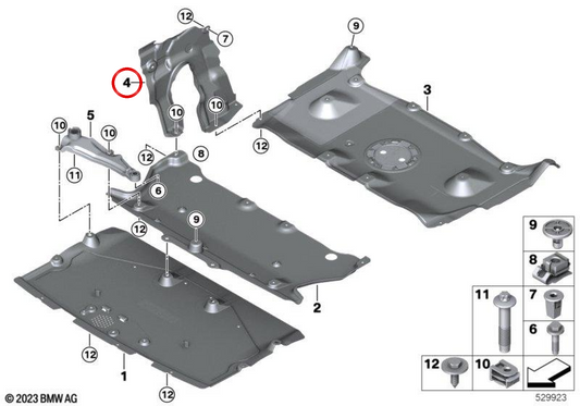 RIGHT FRONT COVER OEM 51759498322 for BMW G60, G61, G90, G70. Original BMW.