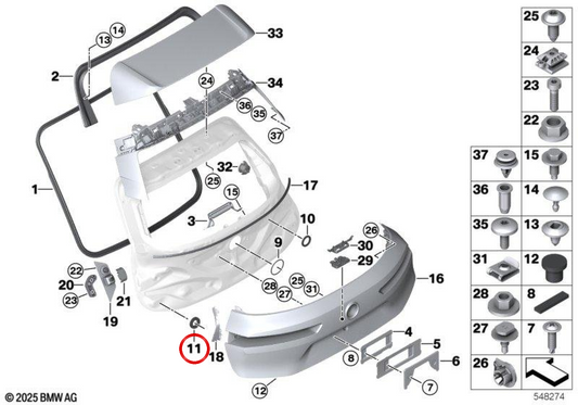 Espuma selladora OEM 51765A64B81 para BMW iX (I20). Original BMW.
